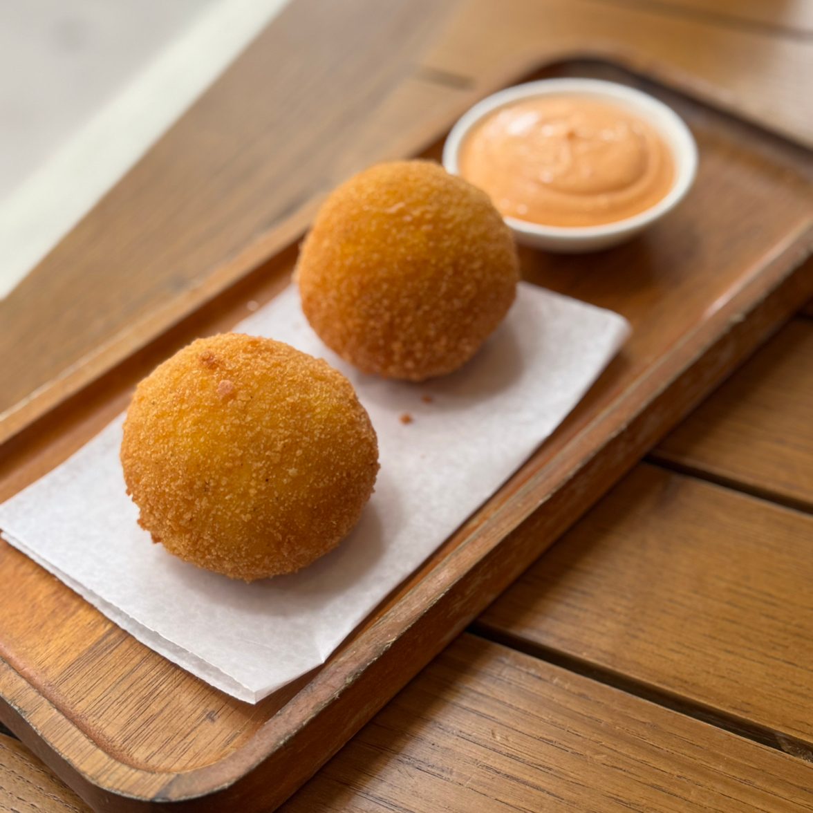Saffron and Mozzarella Arancini.